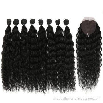 Afro Kinky Curly Hair Bundles 6pcs/pack 22 24 26inch 1pcs Crochet Hair Ombre Blonde Synthetic In Synthetic Hair Extension